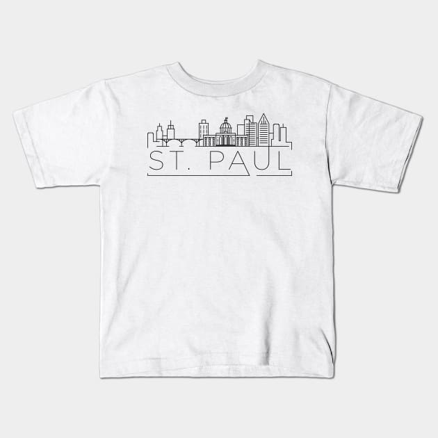 St. Paul Minimal Skyline Kids T-Shirt by kursatunsal